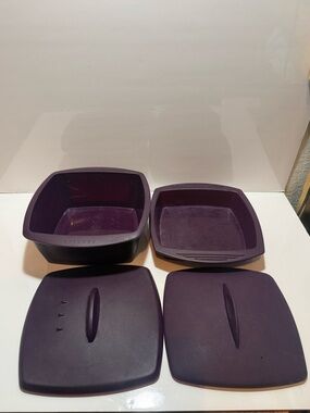 Epicure Steamer Multipurpose Silicone Microwave Cooker Purple 4 Piece Set